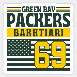 Green Bay Packers Bakhtiari 69 American Flag Football Sticker